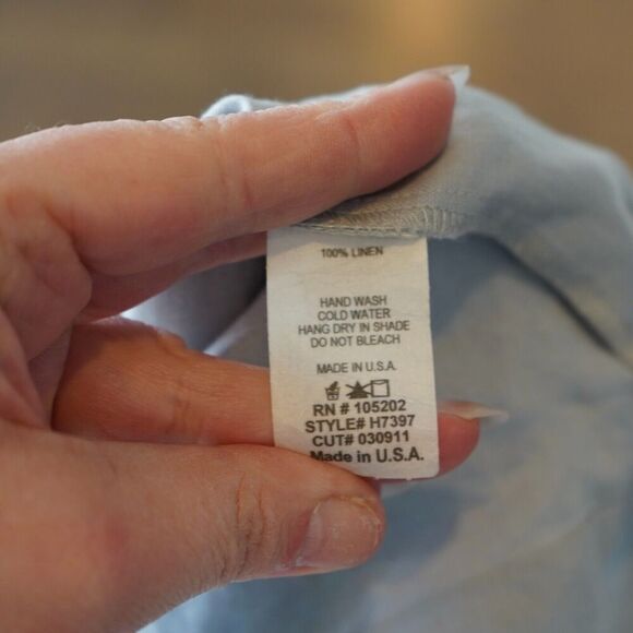 CHALET 100% Linen Blue Tunic Dress Large Draw String Lagenlook - Picture 5 of 5